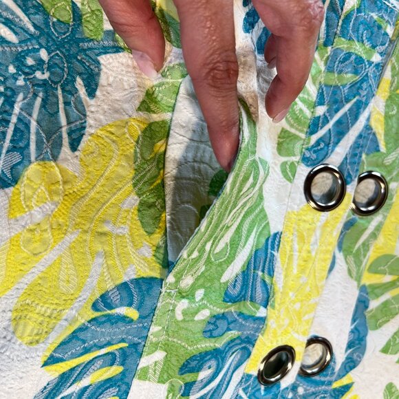 🌴Mahtani  Sz M Artistic Embroidered Moto Jacket - Edgy & Unique -Pop of Color🌴 - Picture 5 of 12